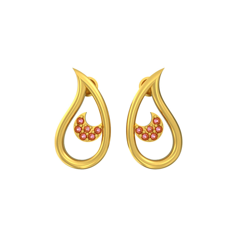 Buy Party Wear Cubic Zirconia Earring Design One Gram Gold Earring Online