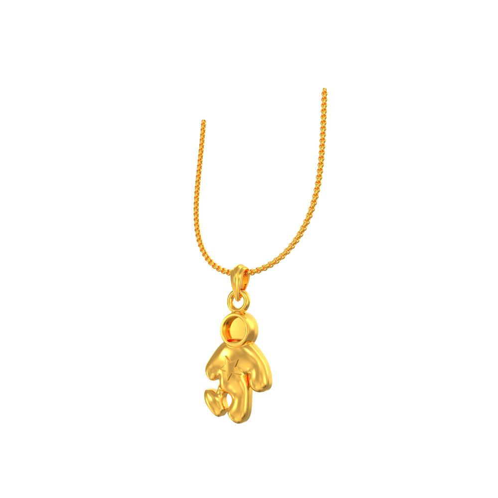 Robot Shape Gold Unique Pendant