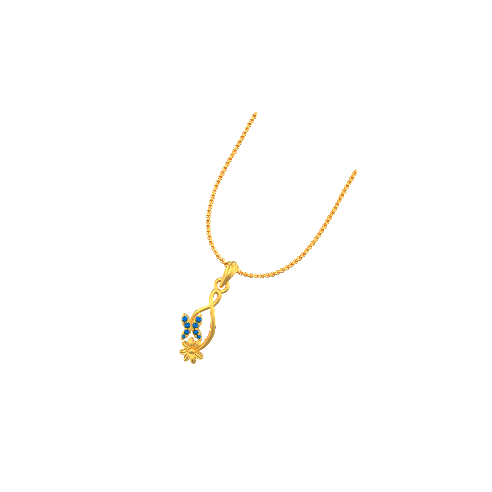 Cute Simple Gold Butterfly Pendant