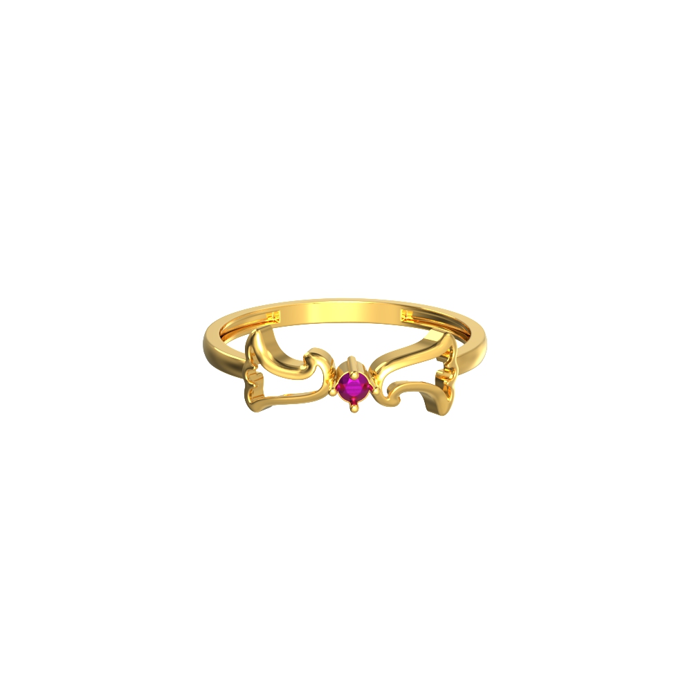 Stone Curvy Gold Ring