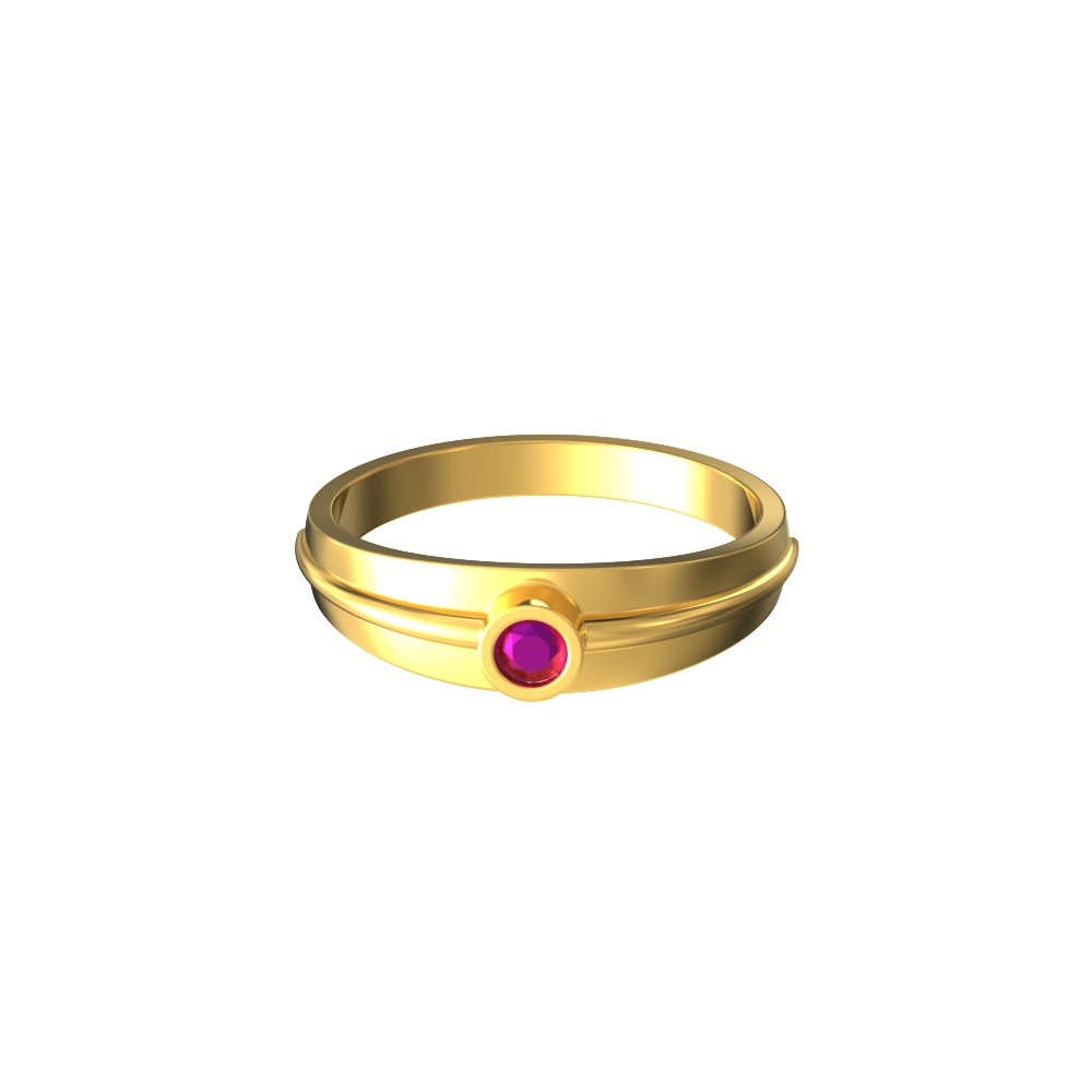 Single Stone Curvy Gold Ring