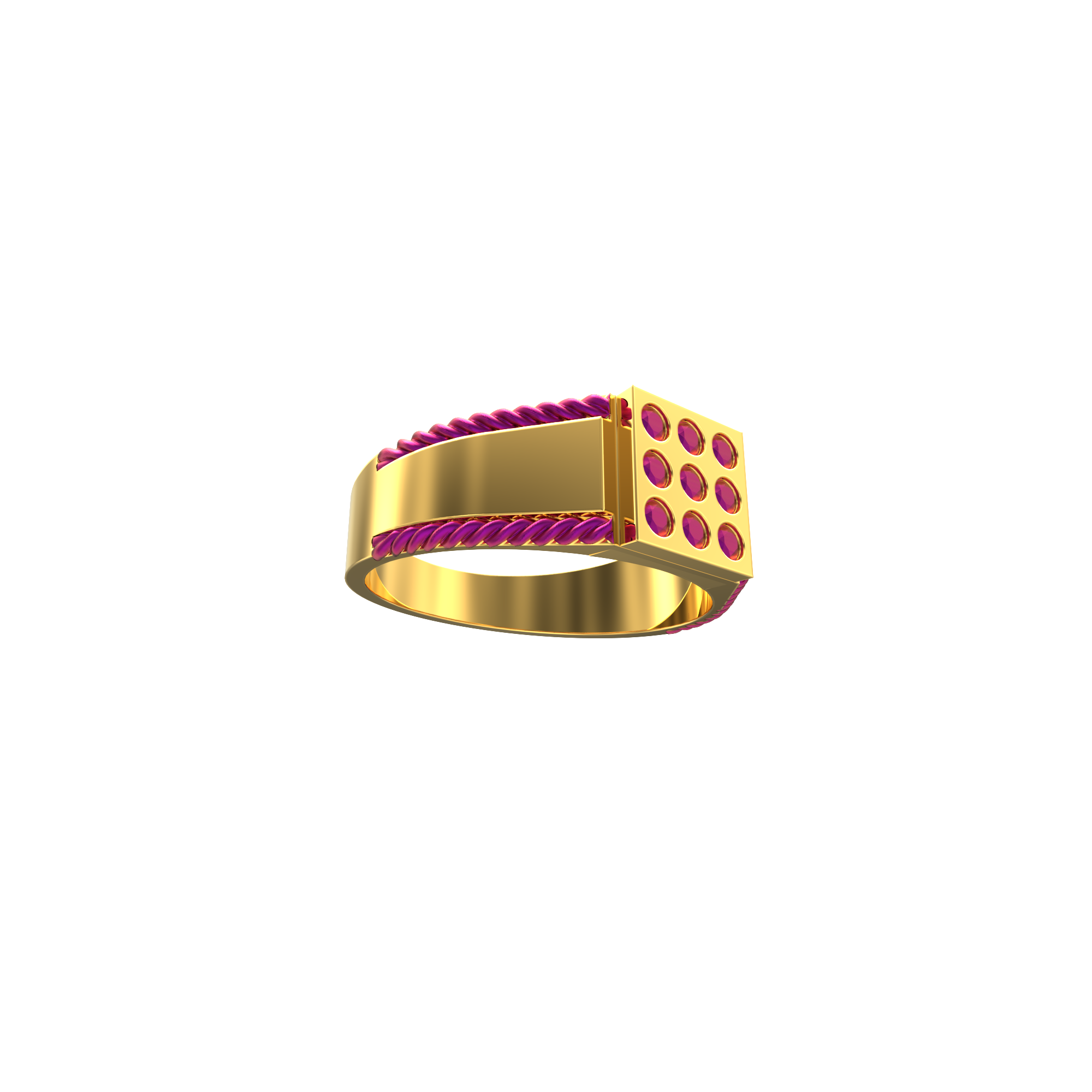 SPE Gold -22k Square Shape Gold Men's Ring - for Men's