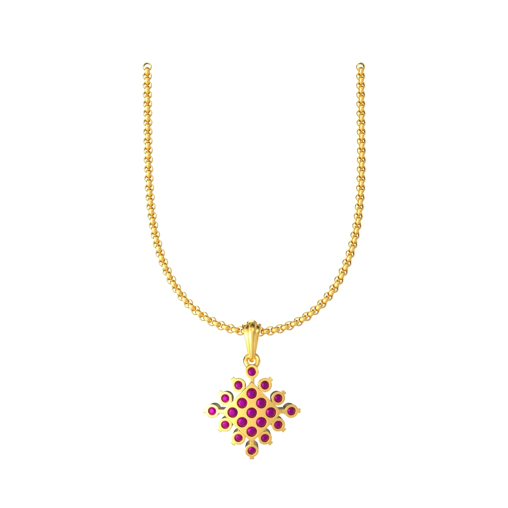 Stylish Square Gold Pendant