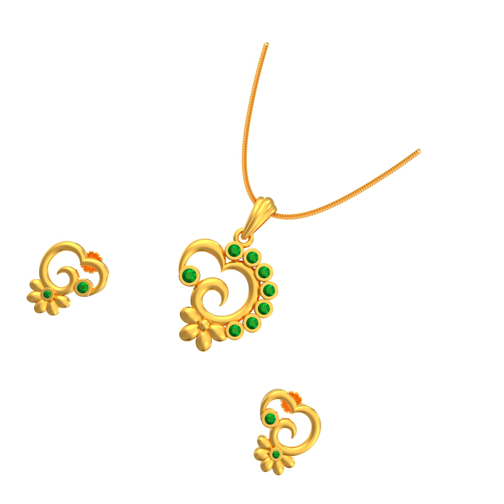 Trendy-Glam-Floral-Pendant-set