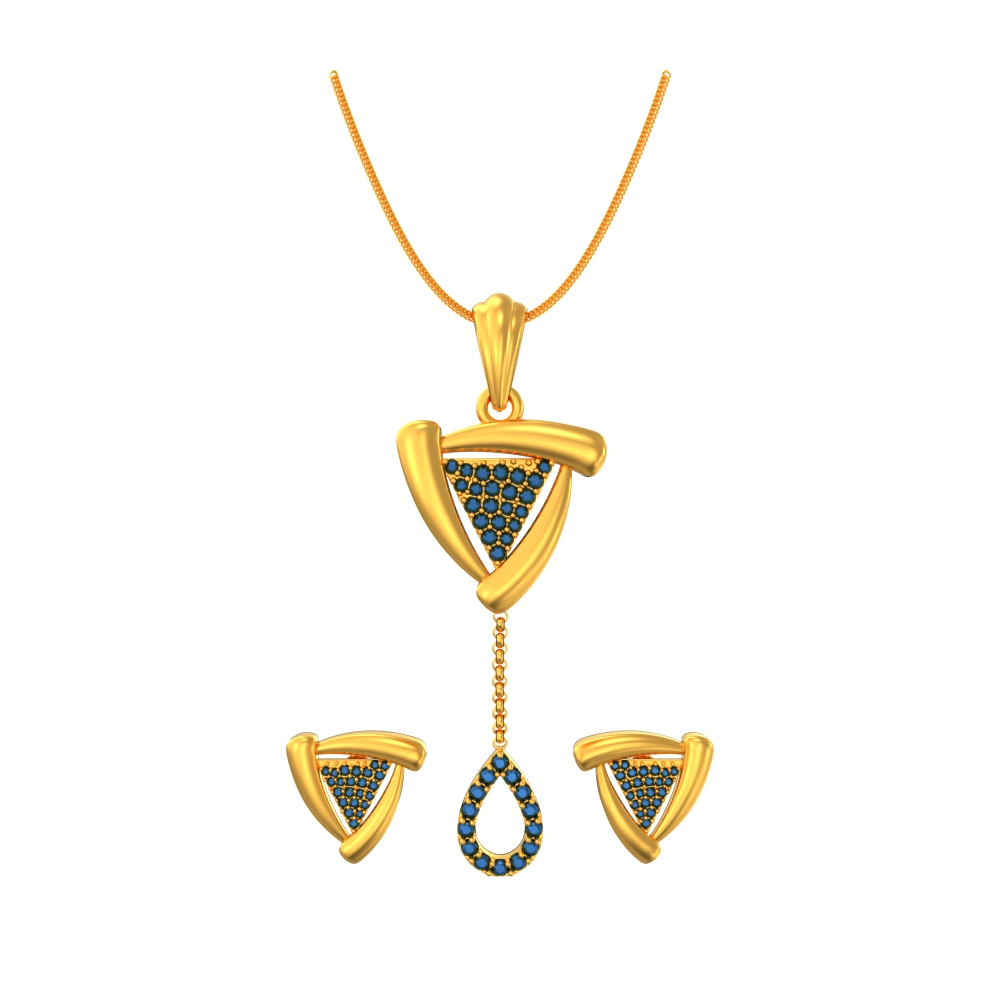 Triangular-Design-Pendant-set