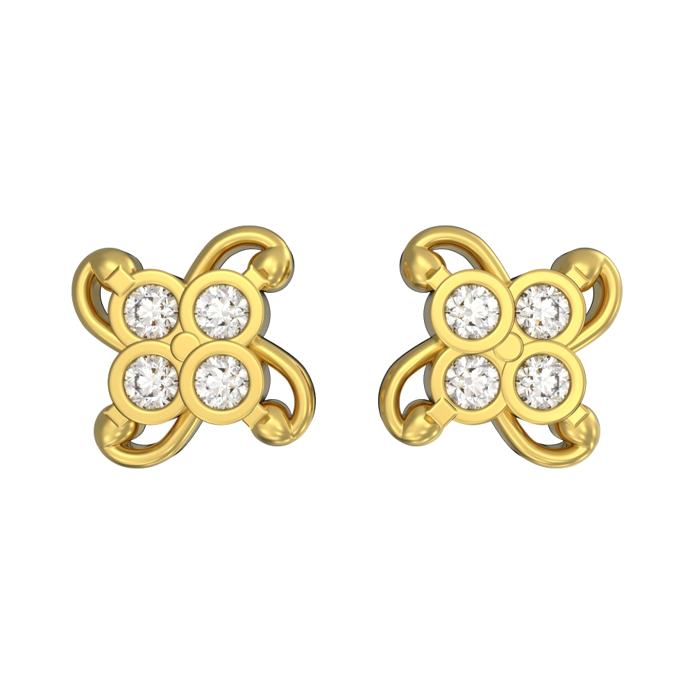 Unique Nature Gold studs