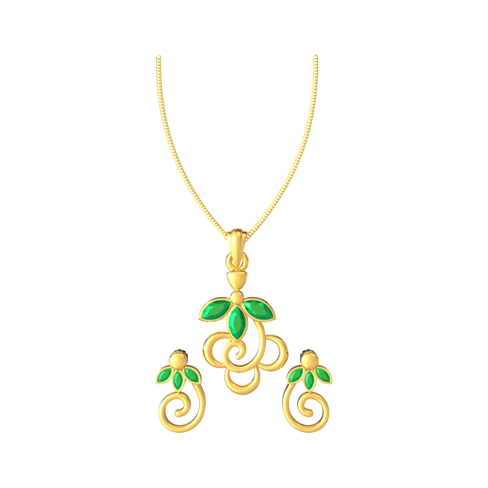 Designer-Leaves- Pendant-set