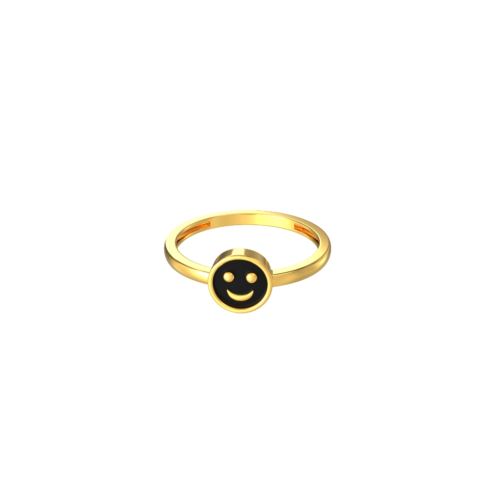 Coloured-Smiley-Design-Kids-Gold-Ring