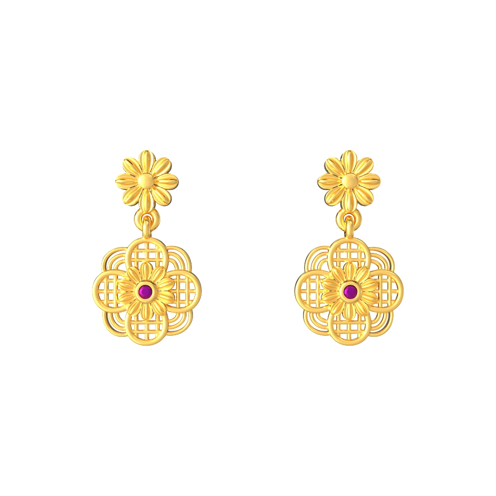 Depiction-Floral-Gold-Earrings