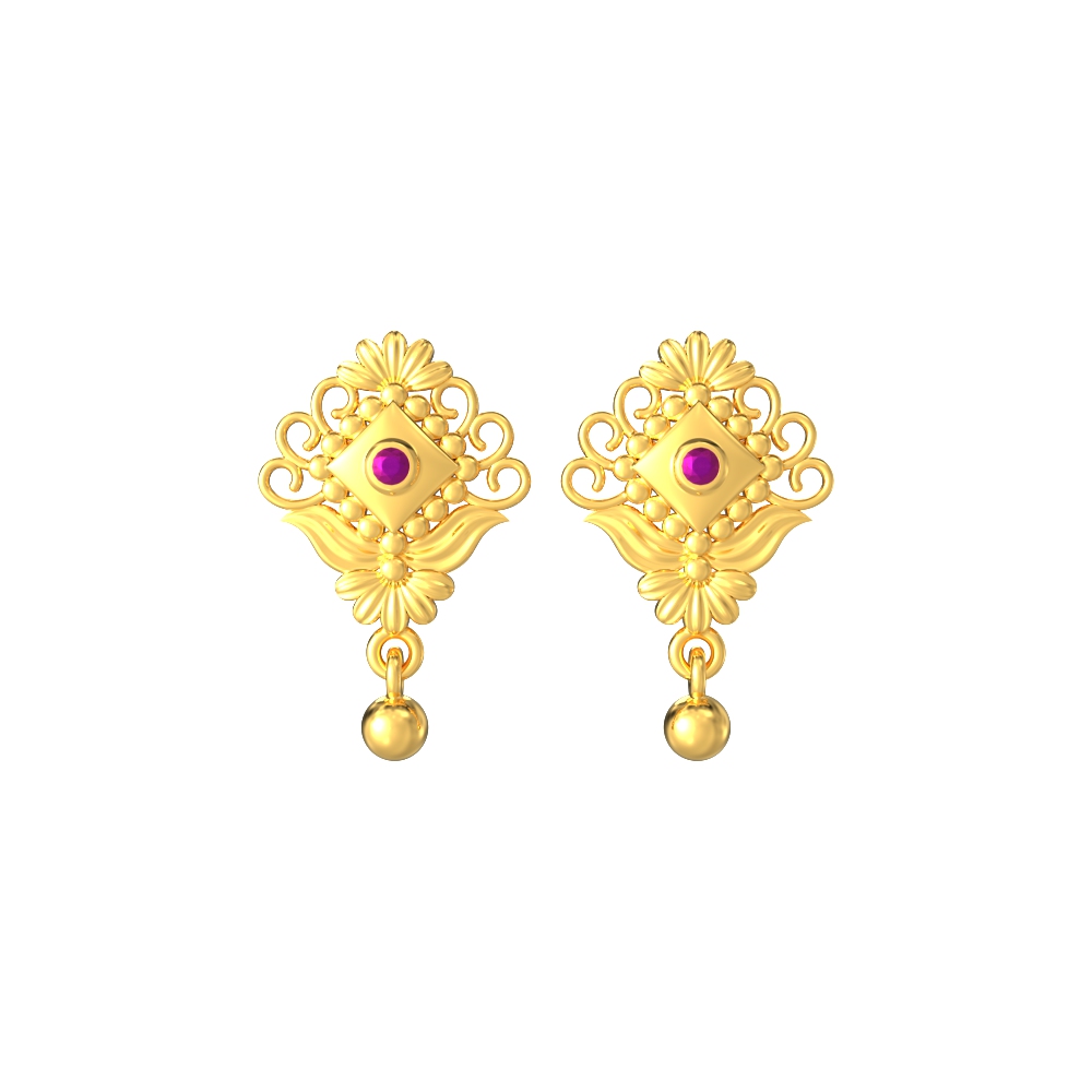 Floral-Model-Gold-Earrings