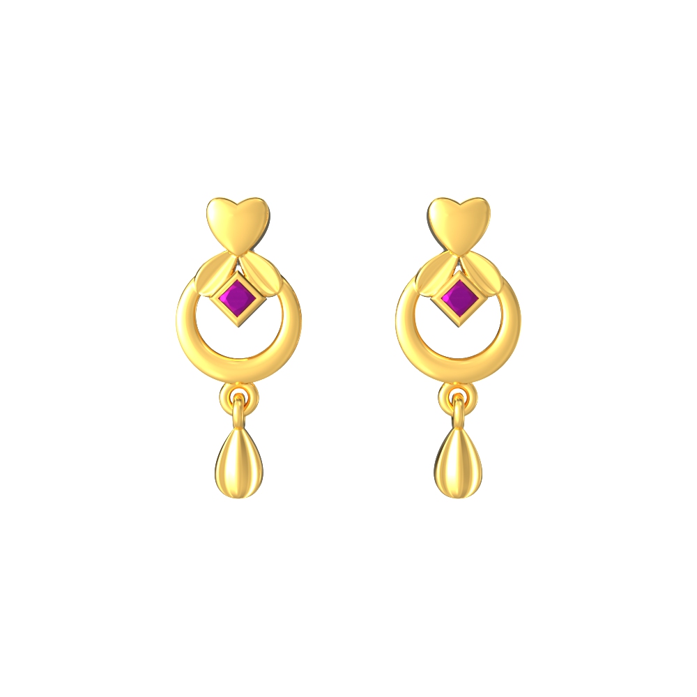 Lovely-Heart-Gold-Earrings