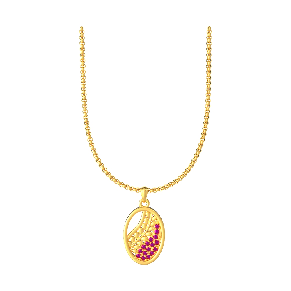 Oval-Design-Gold-Pendant