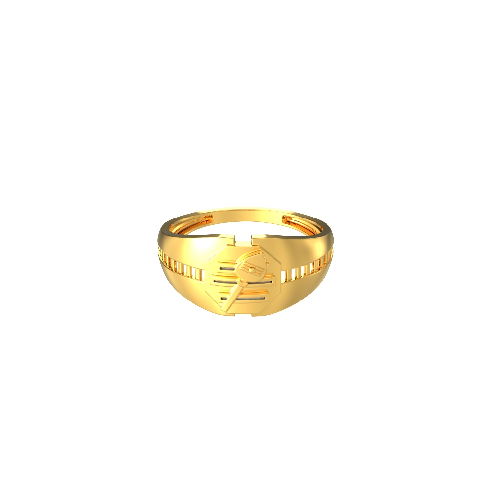 Charming-Plain-OM-Gold-Ring