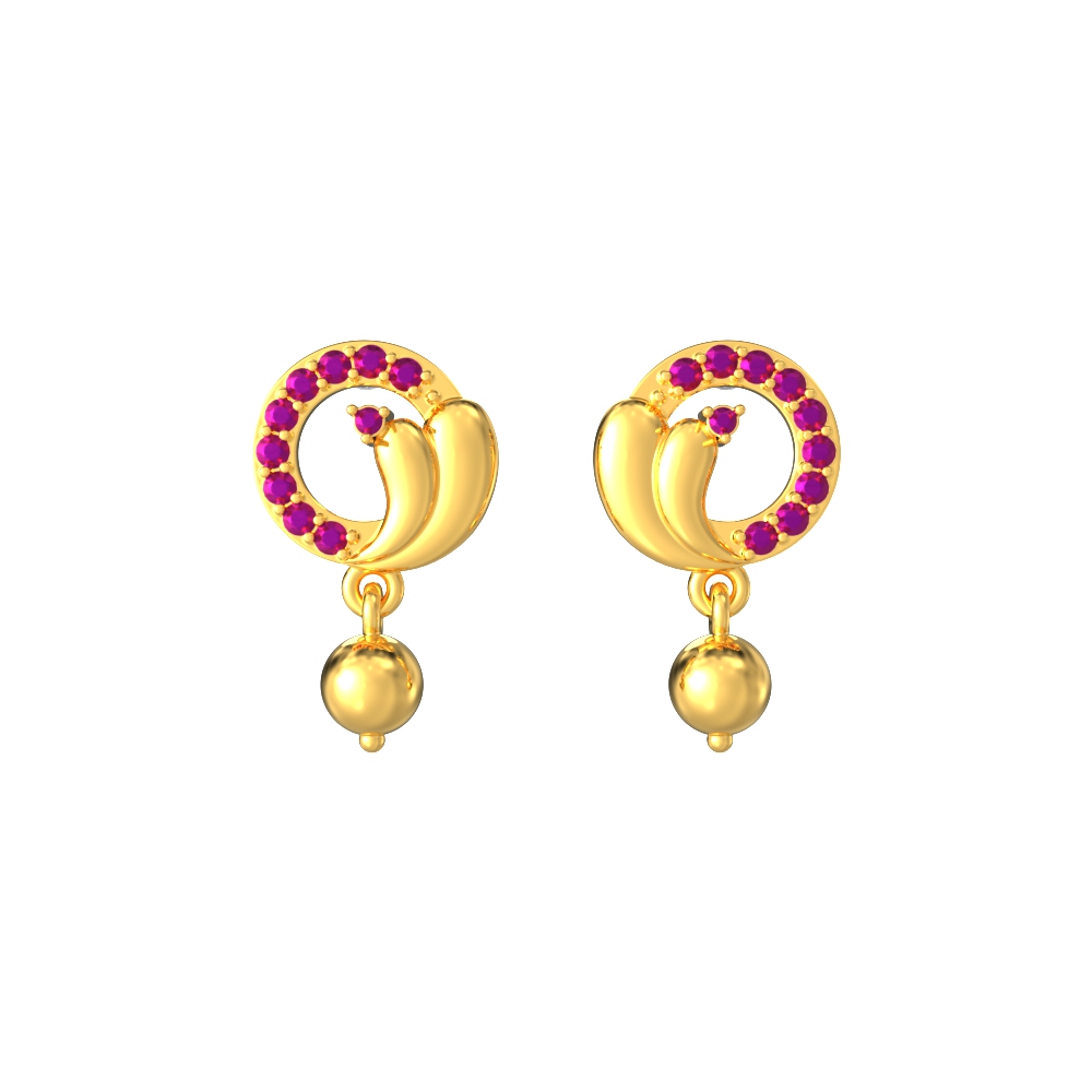 Curvy-Drop-Gold-Earrings