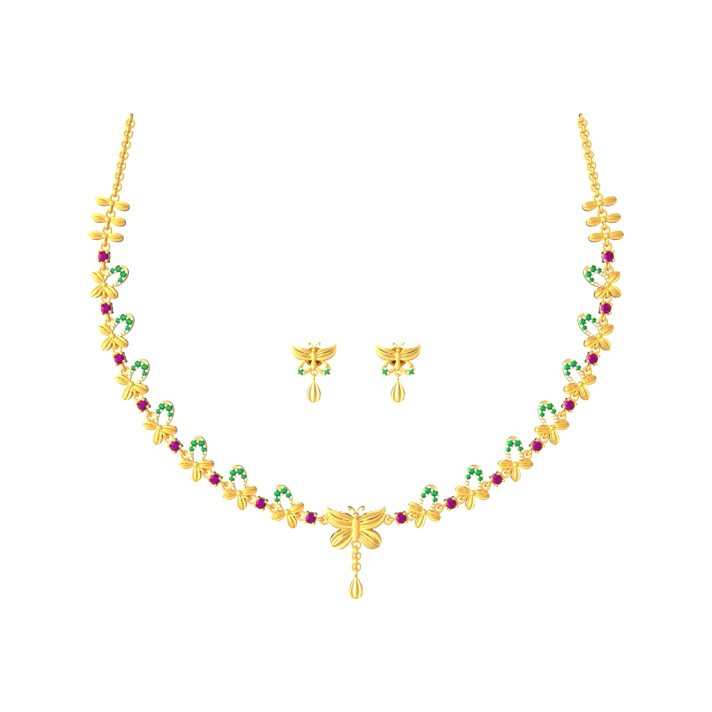 Butterfly-Bliss-Gold-Necklace-Set