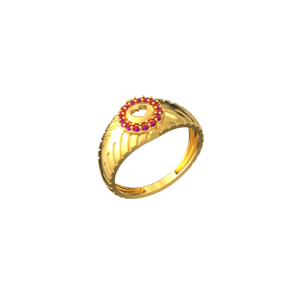 Engraved Heart Symbol Men's Ring-Y