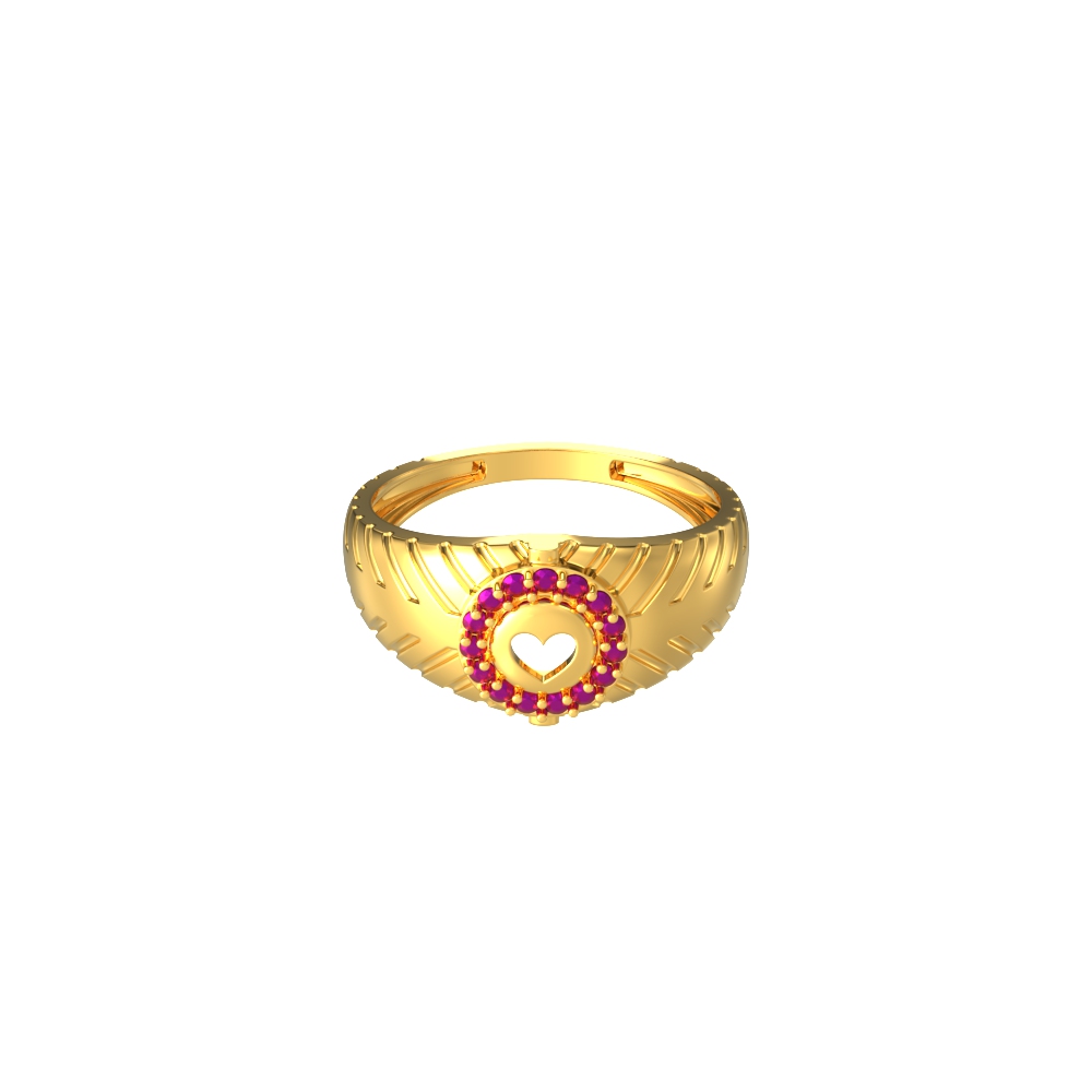 Engraved Heart Symbol Men's Ring