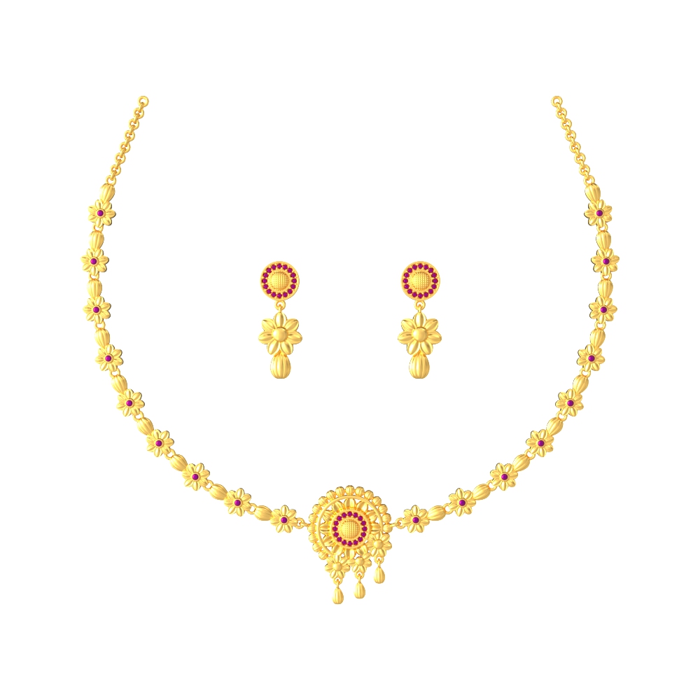 Ethereal-Nature-Gold-Necklace-Set