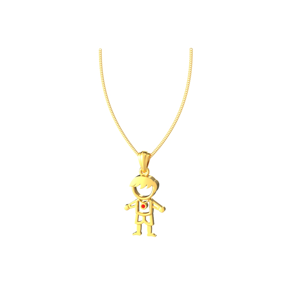 Gold Boy Pendant with Red Accent-new