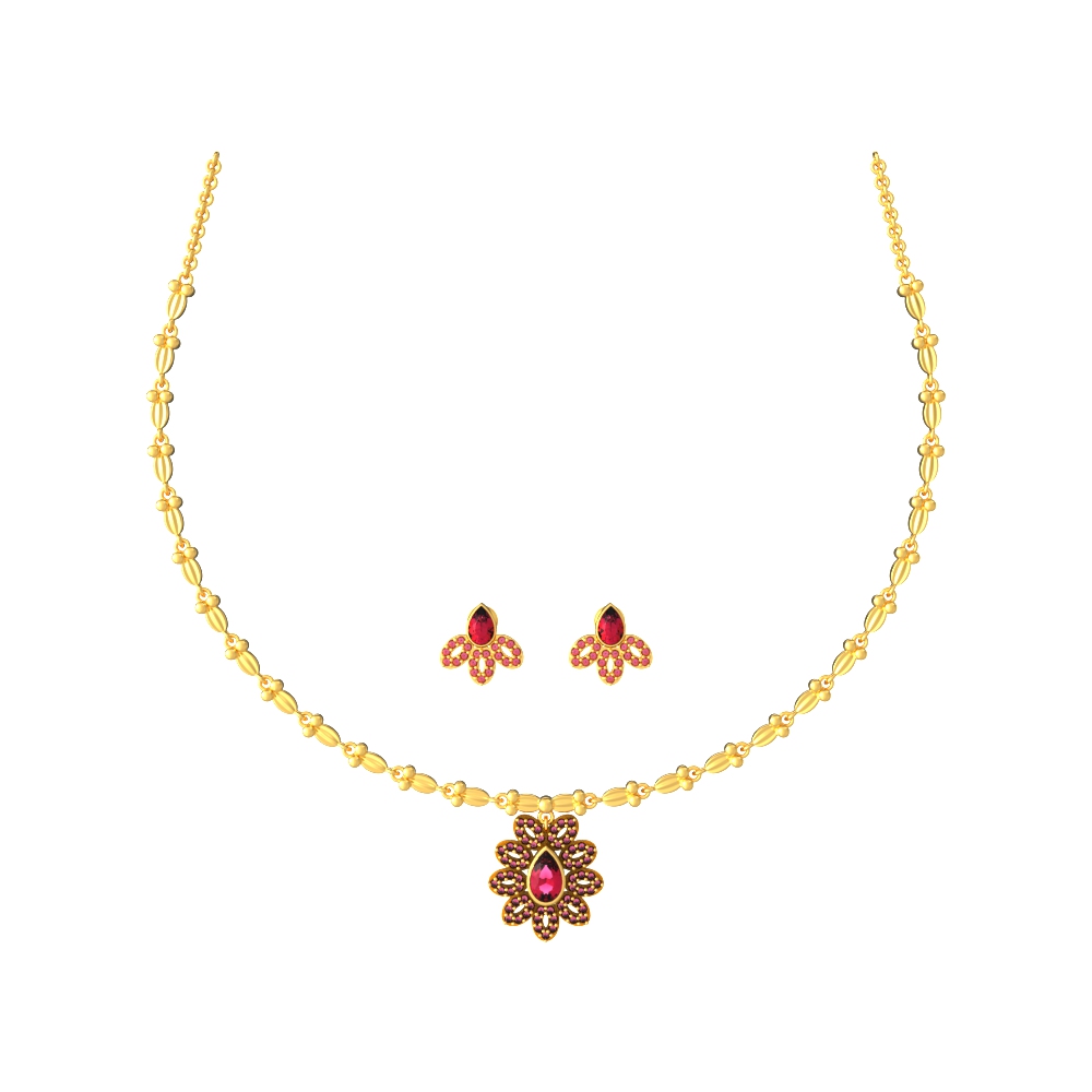 Golden-Geometric-Splendour-Necklace-Set