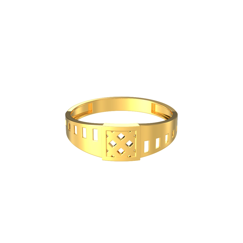 Modern Geometric Square Men's Ring