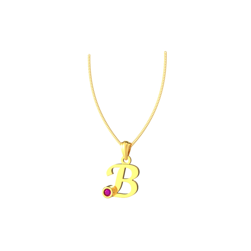 B Initial Birthstone Pendant Chennai