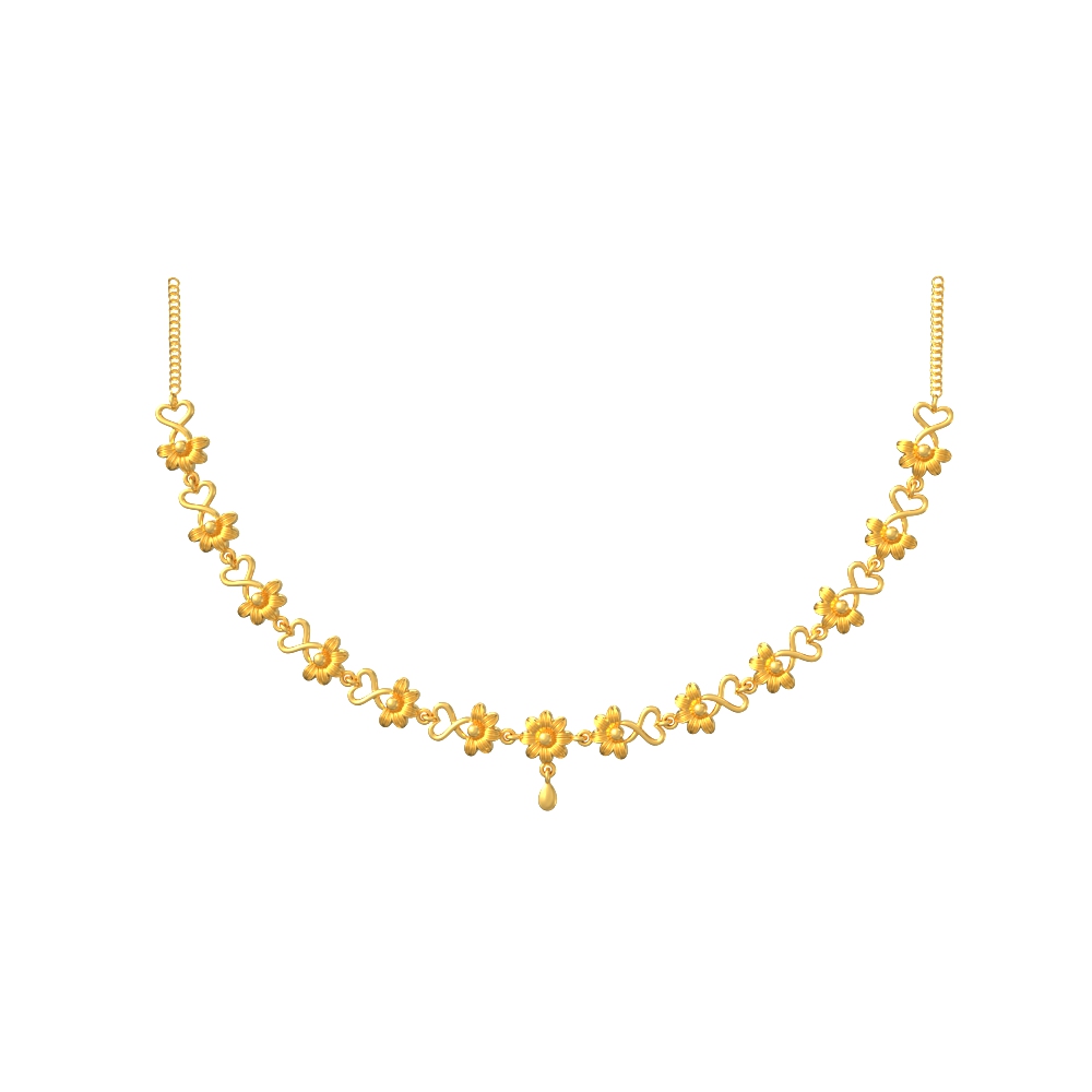 Blooming beauty gold necklace set