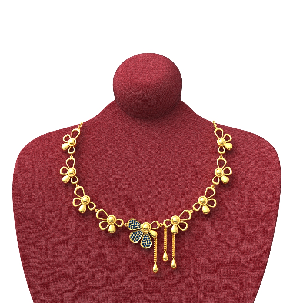 Blooming Flower Gold Necklace Chennai