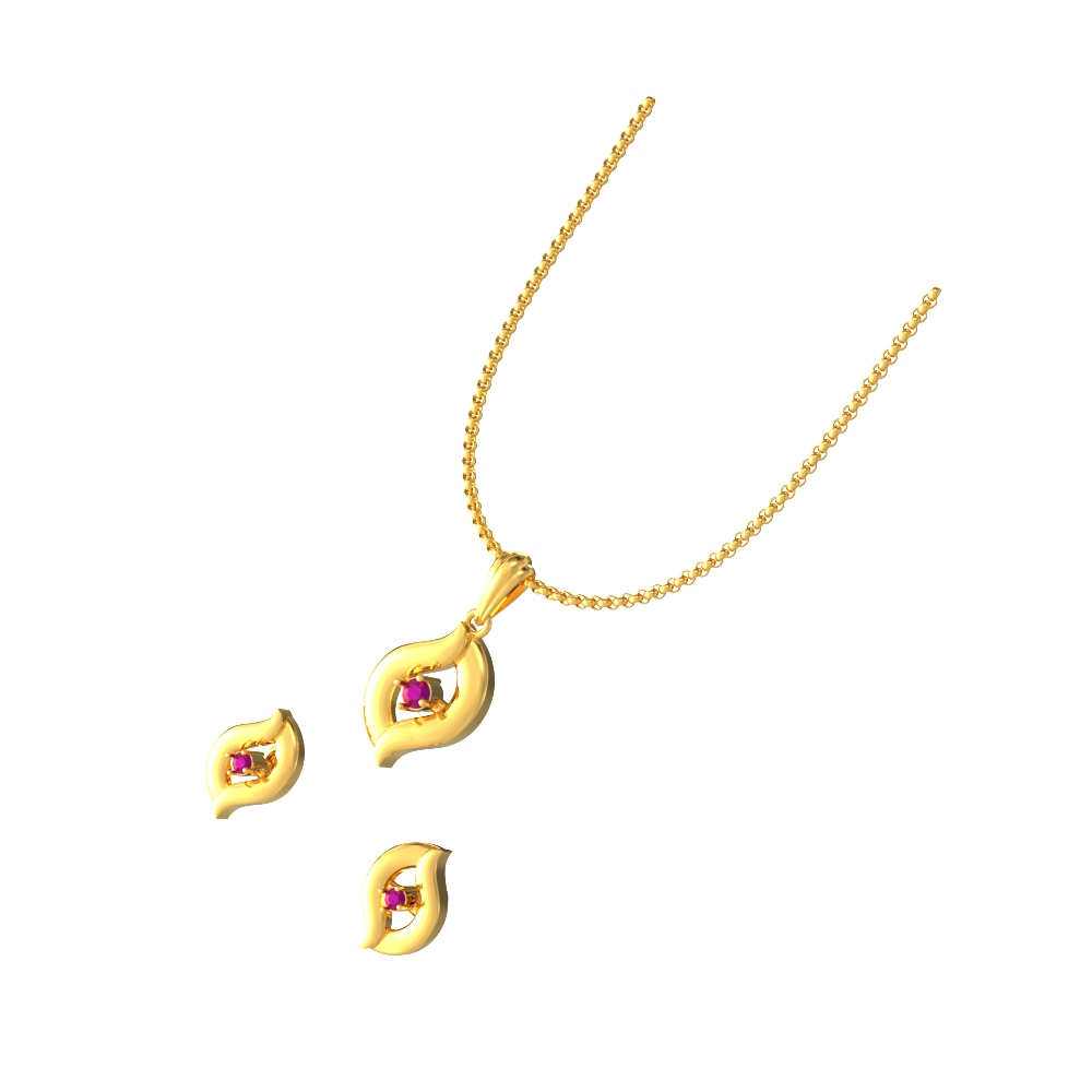 Curvy chic line pattern pendant set