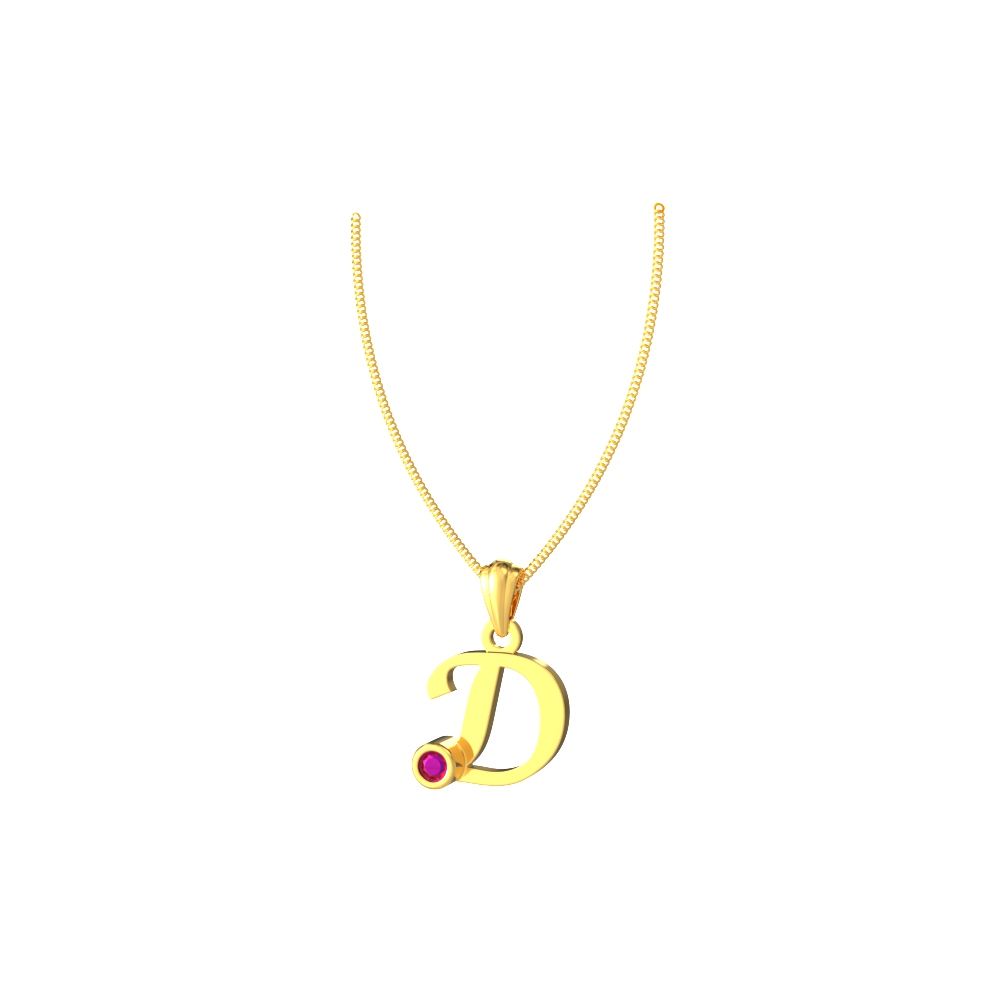 D Letter Gemstone Pendant Chennai