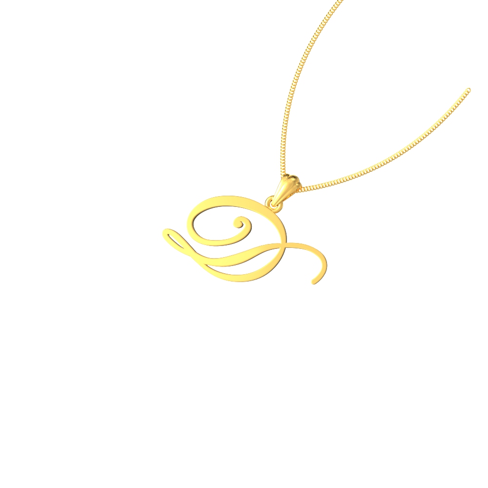 Dazzling Gold D Pendant