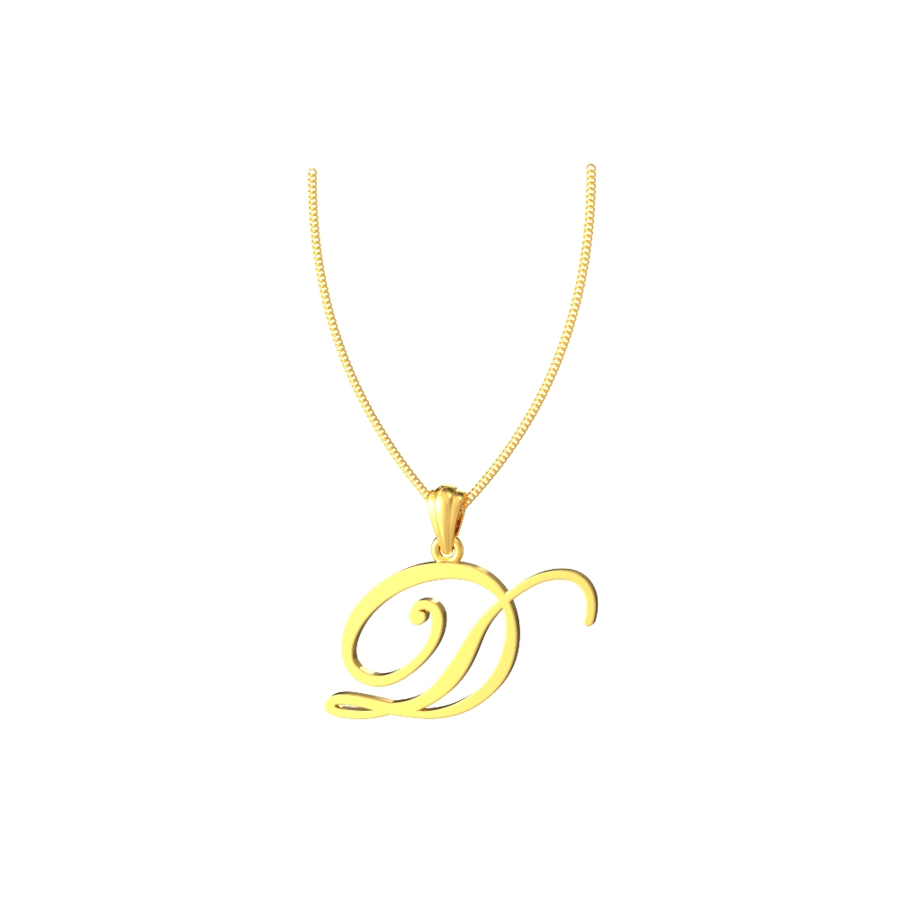 Dazzling Gold D Pendant