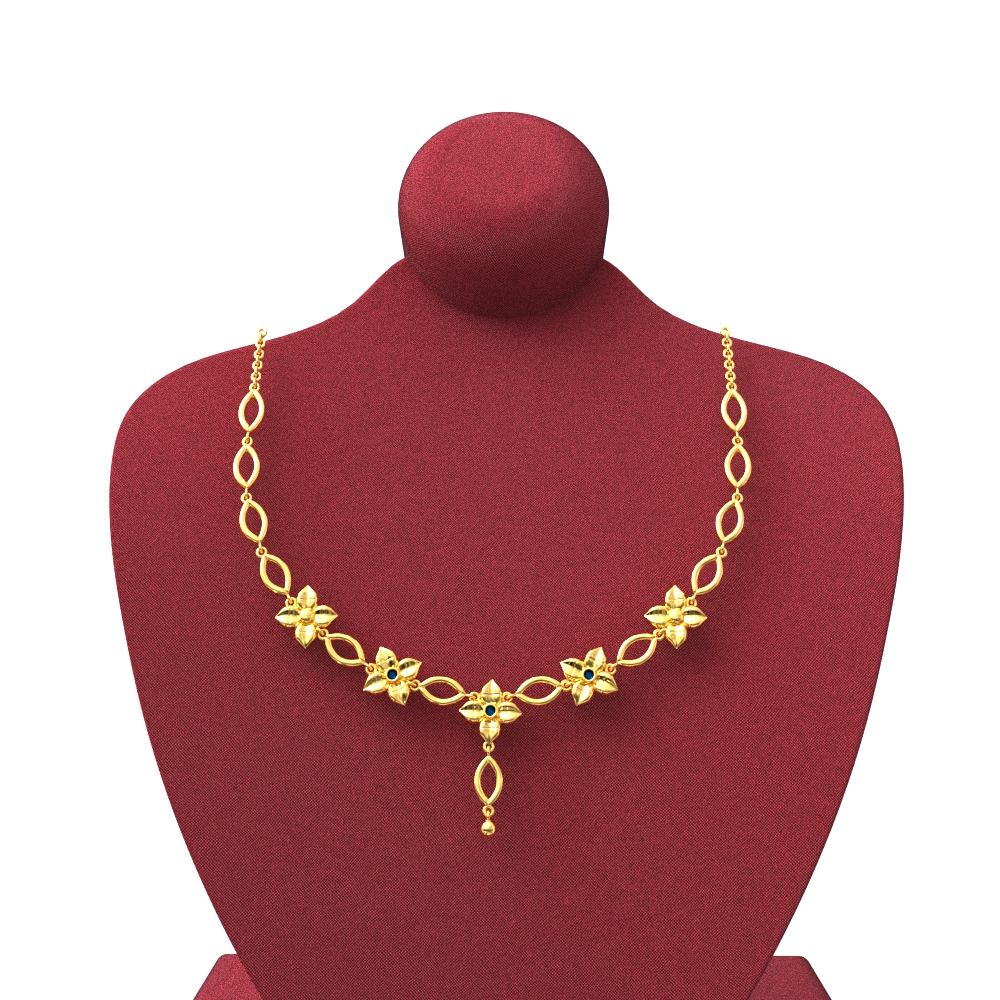 Delicate Flower Gold Necklace Chennai