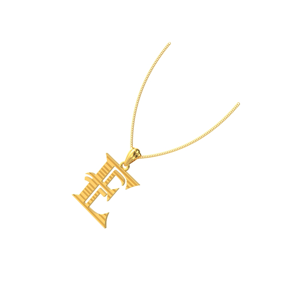 E initial alphabet gold pendant