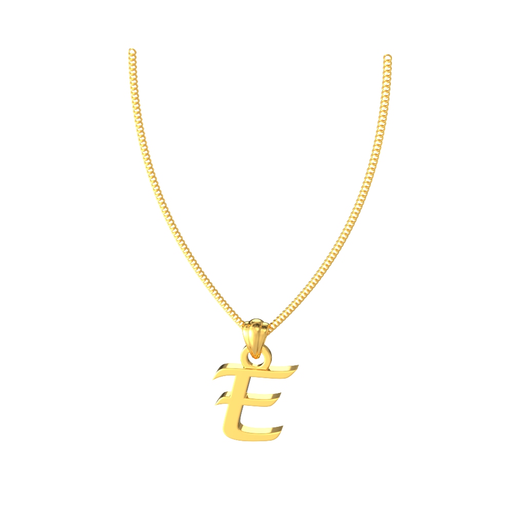 Elegant gold E pendant