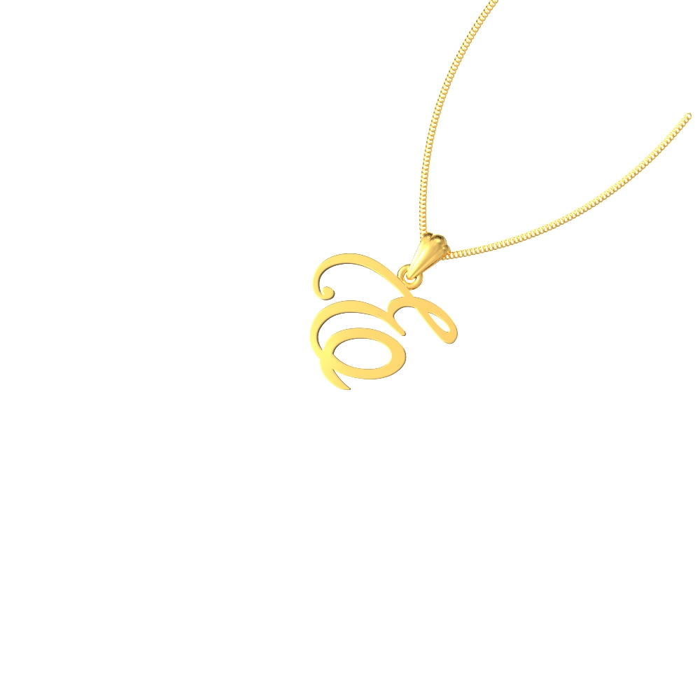 Elegant Gold E Pendant