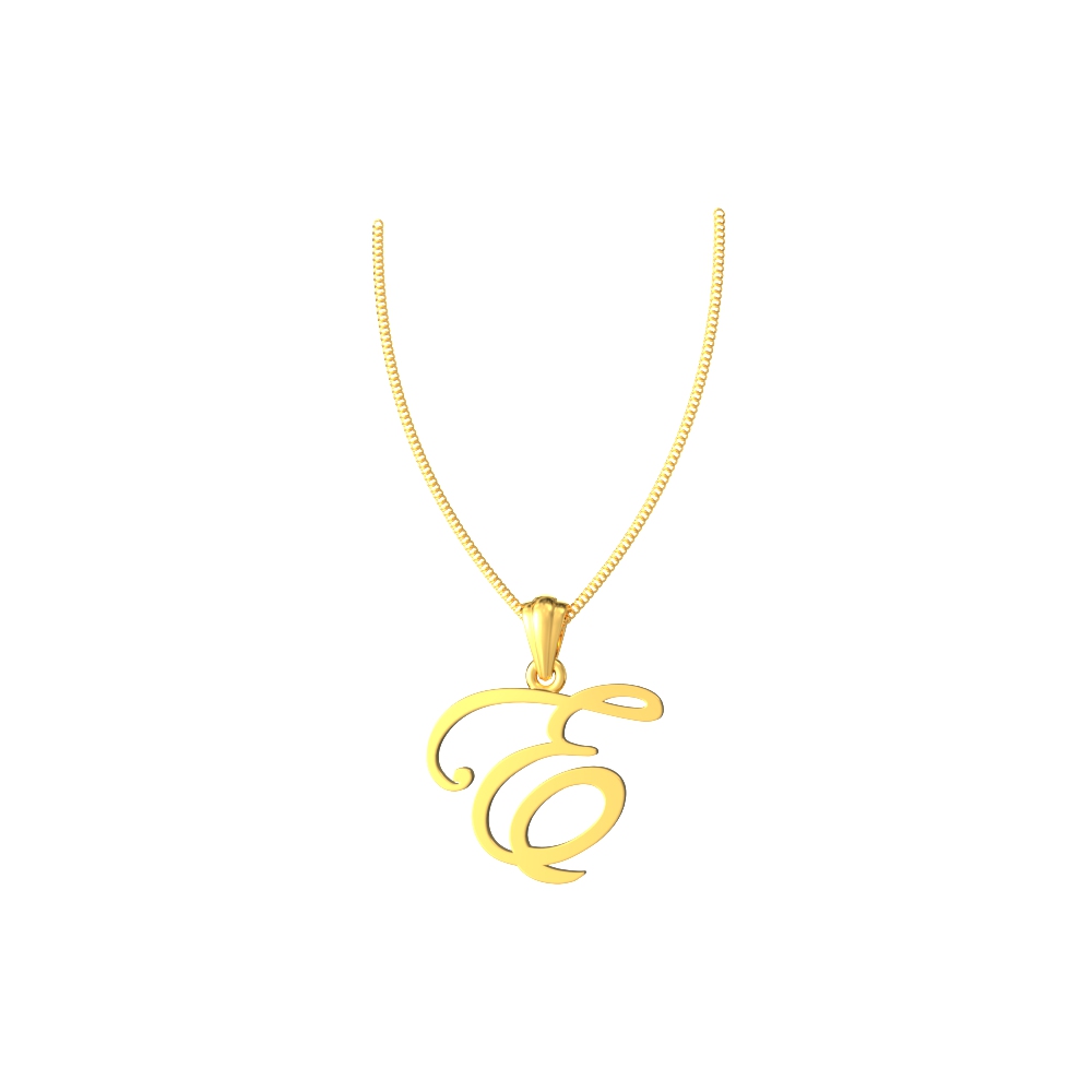 Elegant Gold E Pendant