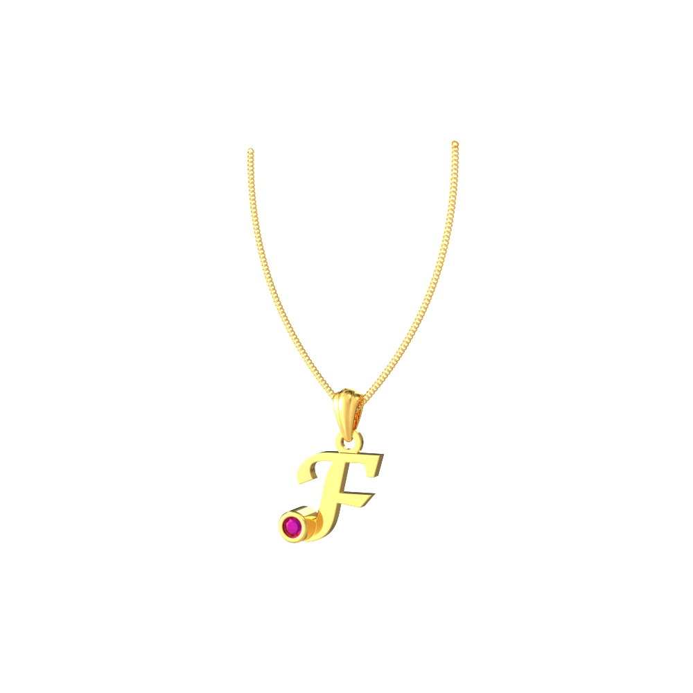 F Gold Pendant Chennai