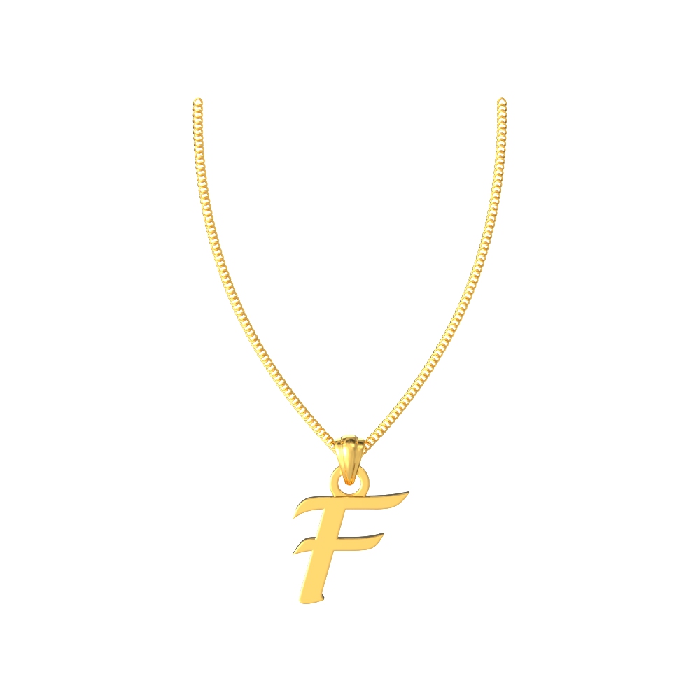 Fashionable gold F pendant