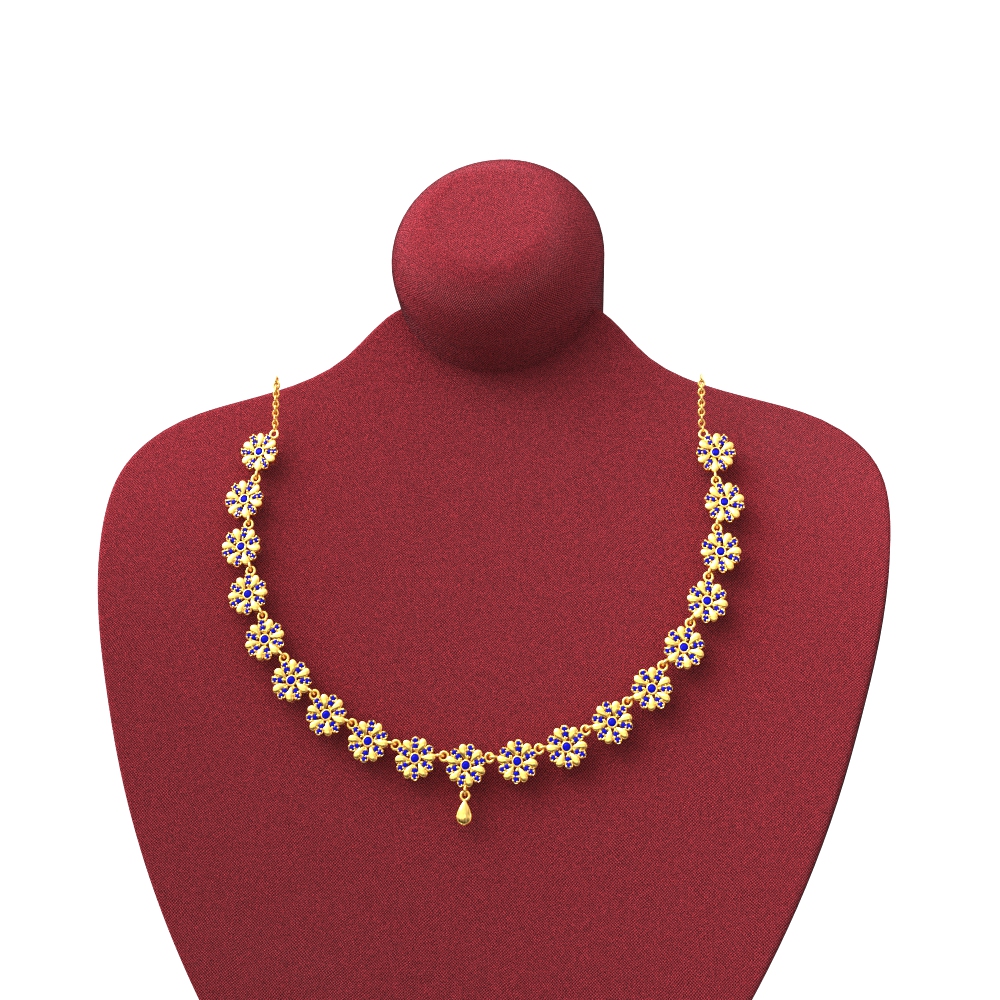 Floral Pattern Gold Necklace Chennai