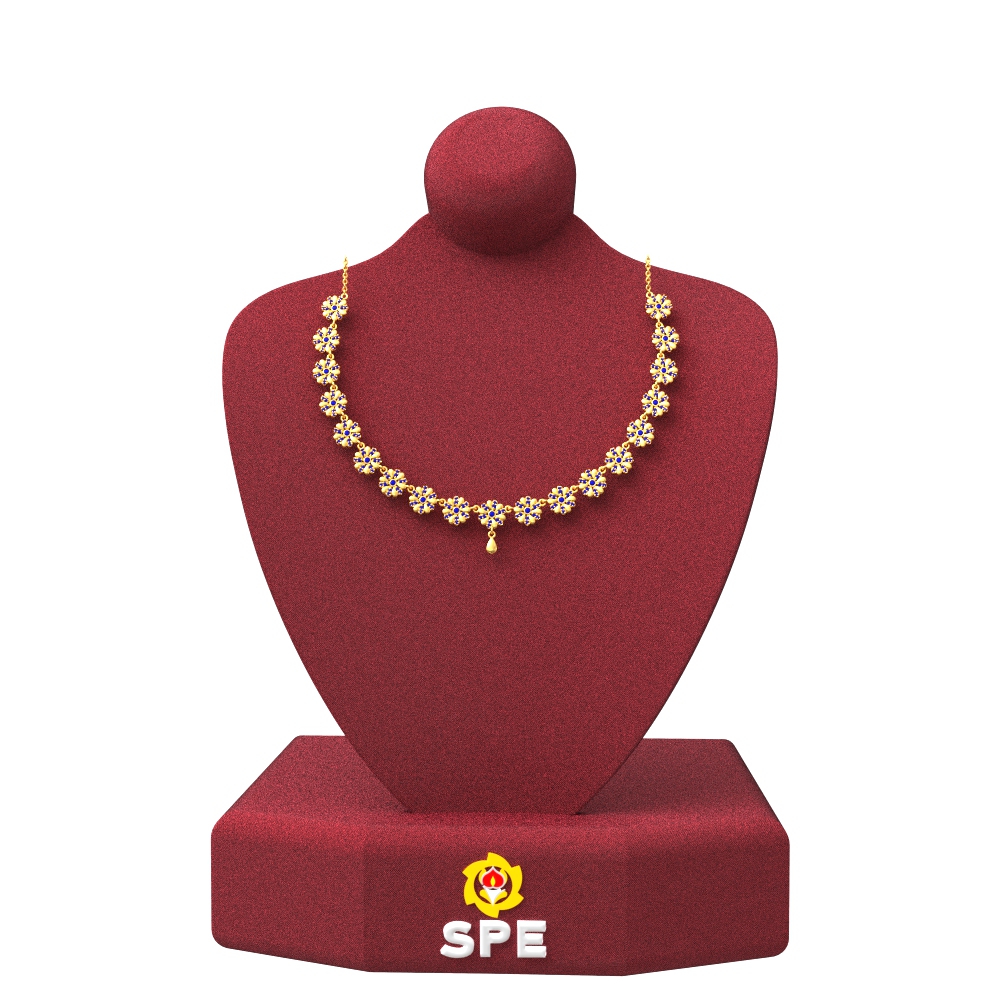 Floral Pattern Gold Necklace