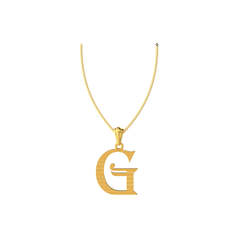 G initial alphabet gold pendant