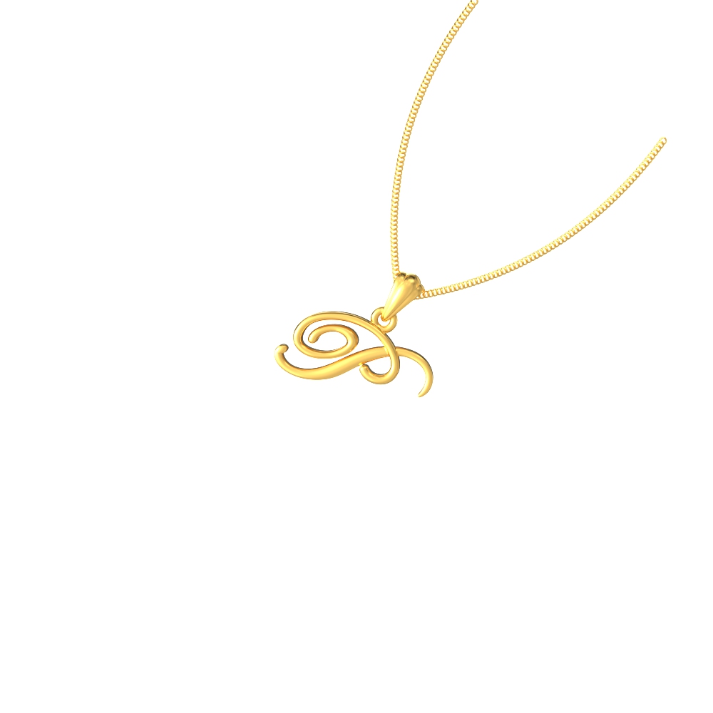 Gold P Letter Pendant