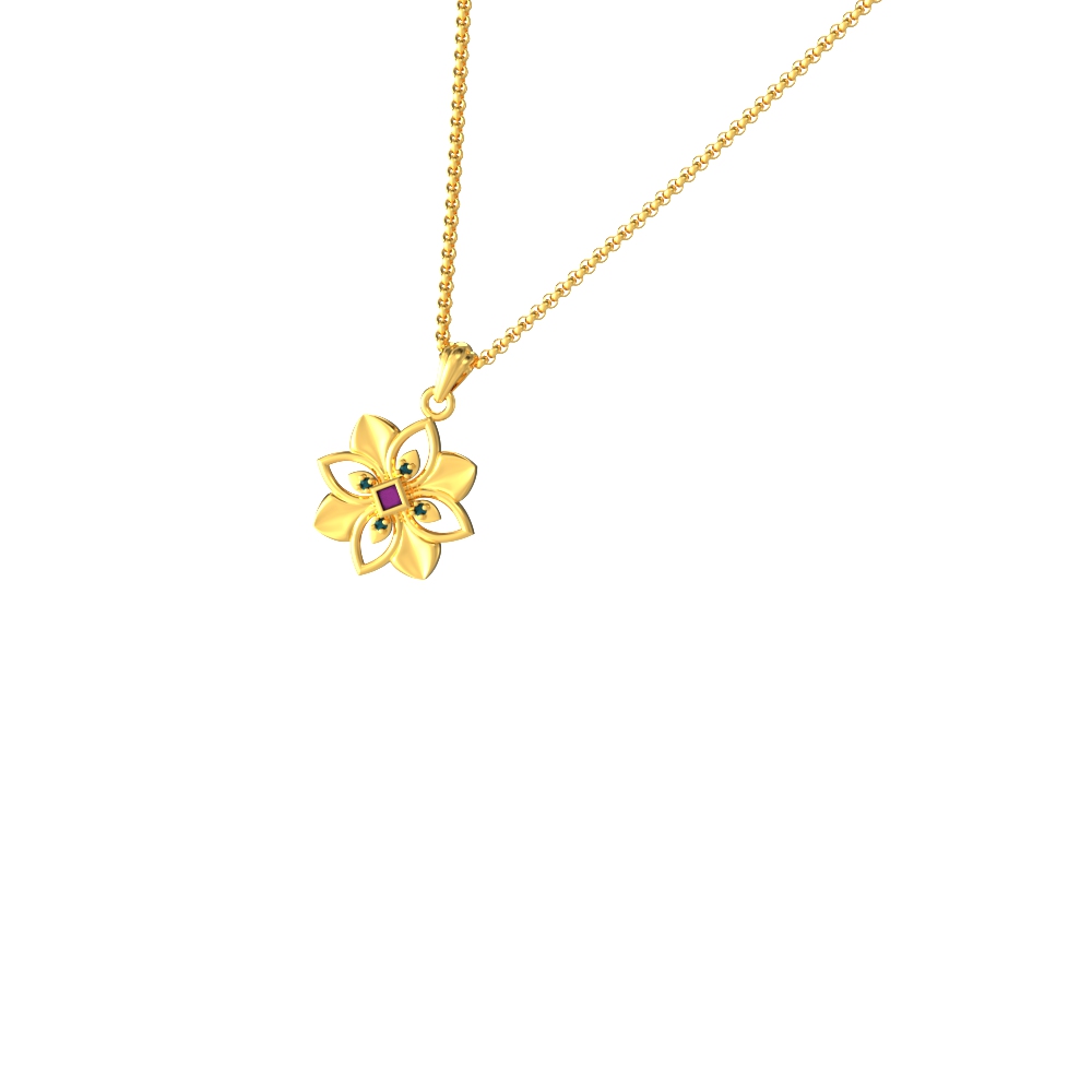 Golden bloom flower design pendant