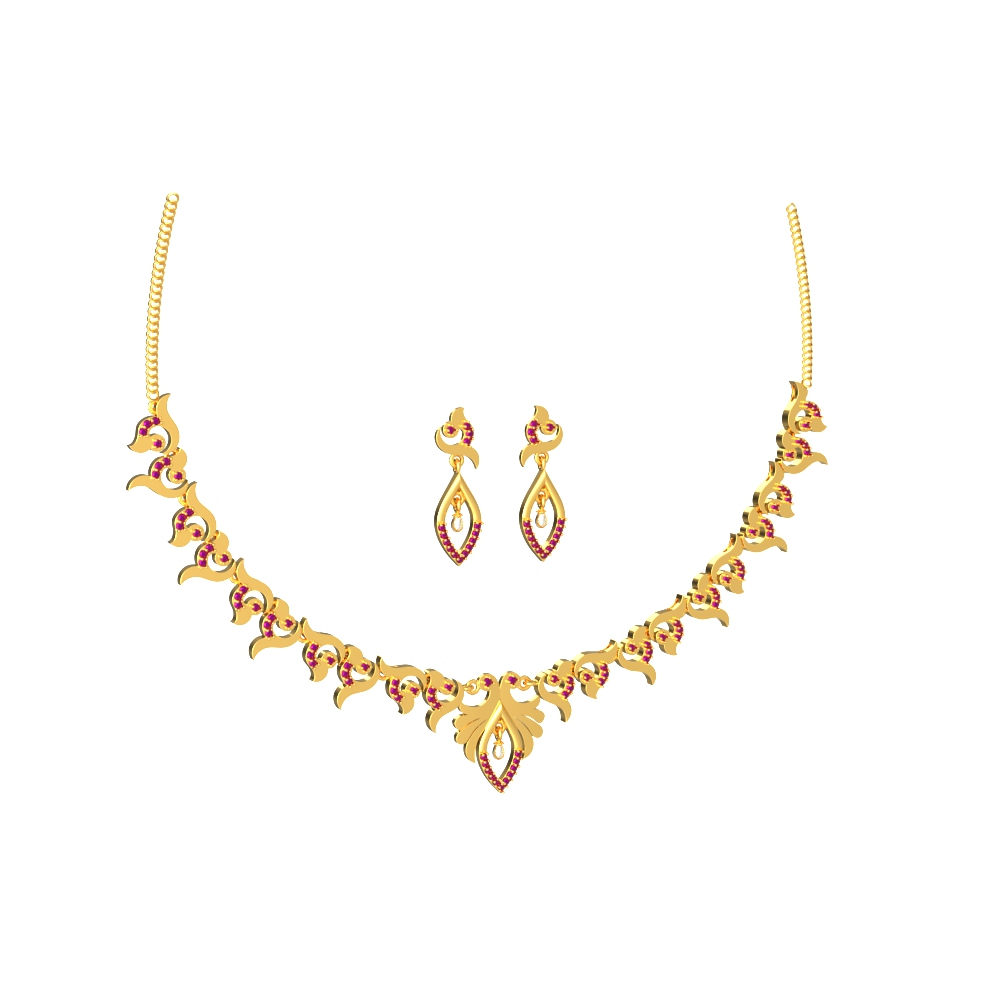 Waves Gold Necklace Set