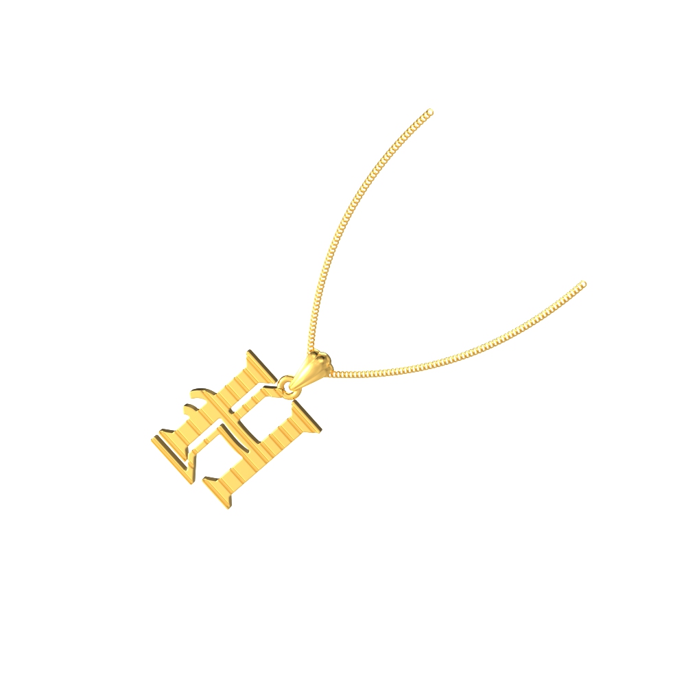 H initial alphabet gold pendant