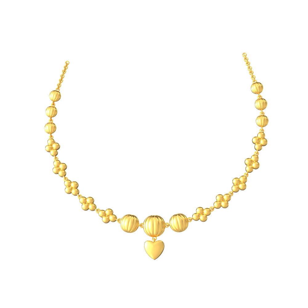 Heart Design Gold Necklace Set NK