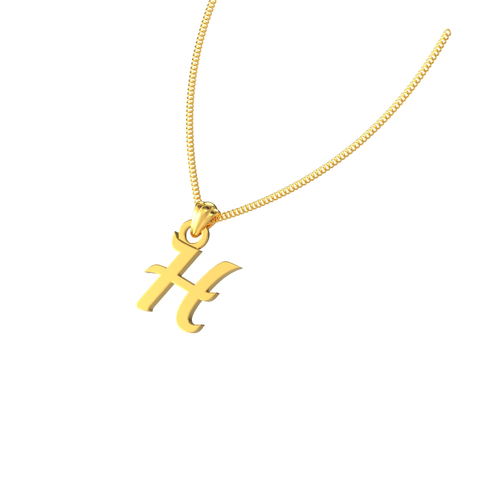 Heavenly gold H pendant