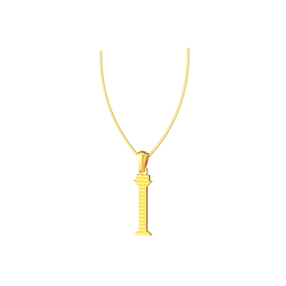 I initial alphabet gold pendant