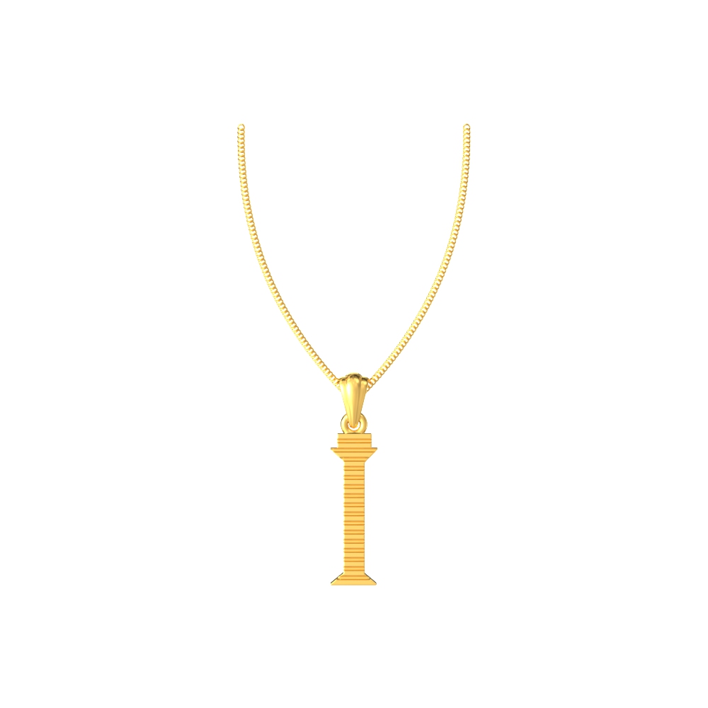 I initial alphabet gold pendant